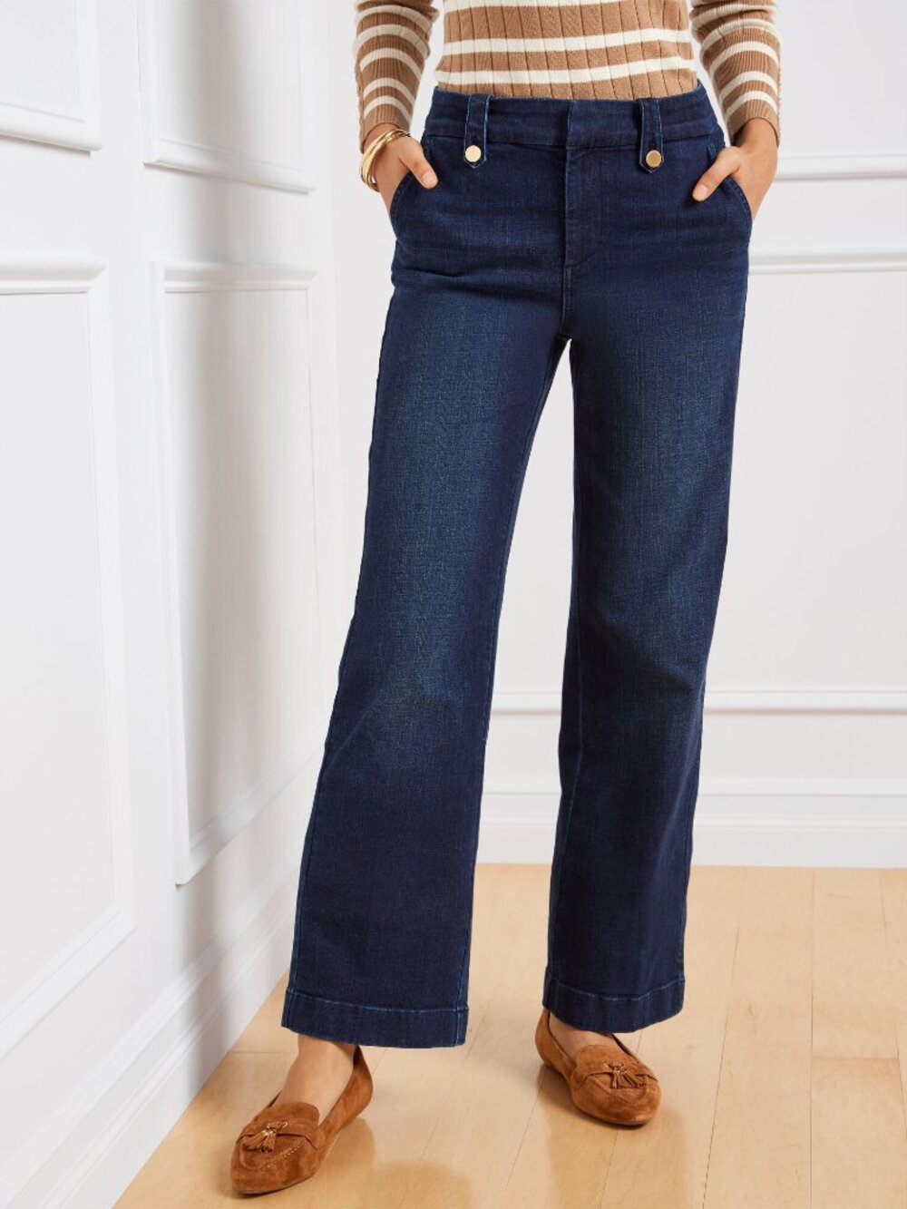 Talbots Wide Leg Jeans Moonlit Wash Size 12P
